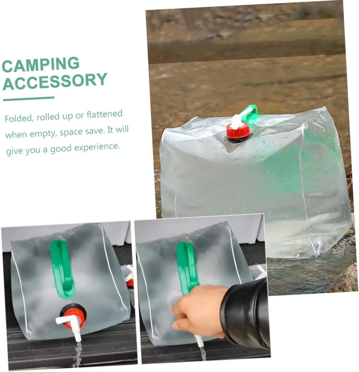 GANAZONO 4pcs Water Pouch for Camping and Outdoor Activities Water Storage Bag Opening for Easy Filling and Pouring