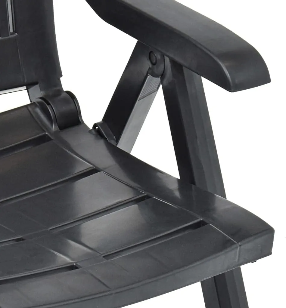 Garden Chairs, Armchair,Patio Reclining Chairs 2 pcs, Easy to Clean Suitable for Patio, Deck, Front Porch, Garden Plastic Anthracite