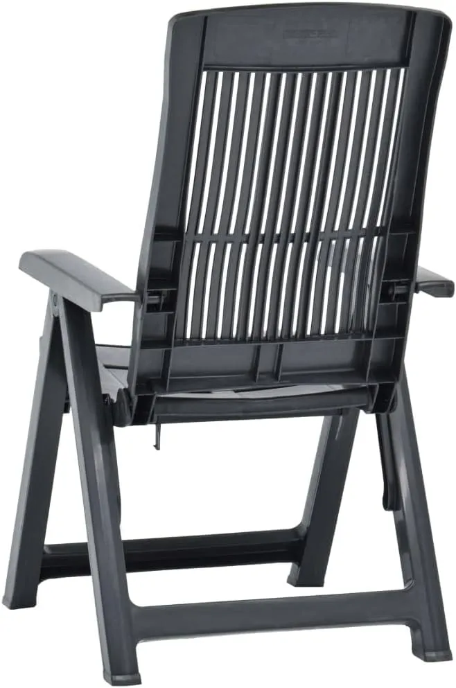 Garden Chairs, Armchair,Patio Reclining Chairs 2 pcs, Easy to Clean Suitable for Patio, Deck, Front Porch, Garden Plastic Anthracite