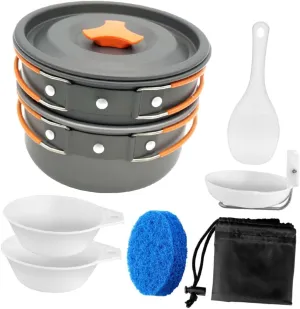 Garneck Camping Cookware for People Non Stick Coating Heat Transfer Lightweight and Portable for Outdoor Camping