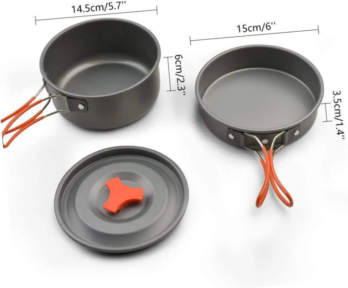 Garneck Camping Cookware for People Non Stick Coating Heat Transfer Lightweight and Portable for Outdoor Camping
