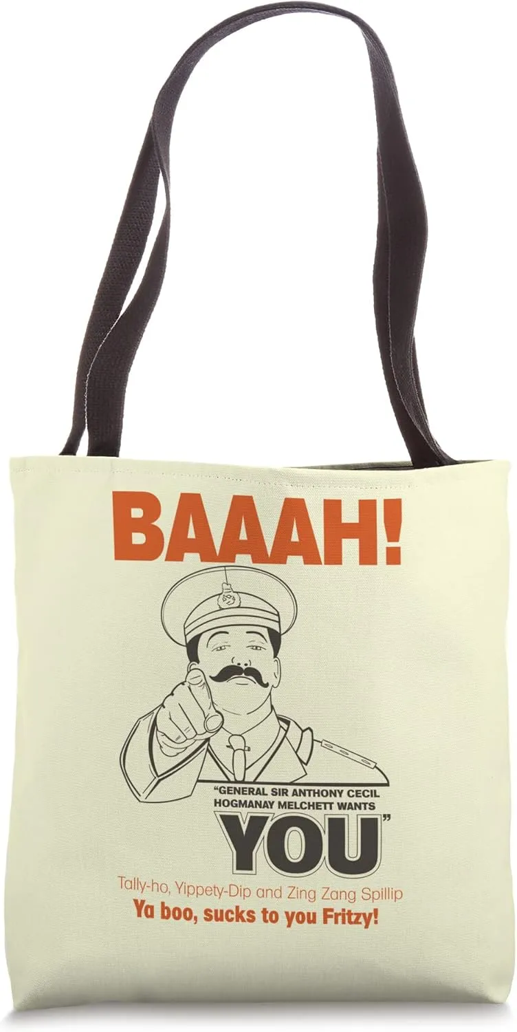 General Sir Anthony Cecil Hogmanay Melchett Wants You Baaah Tote Bag