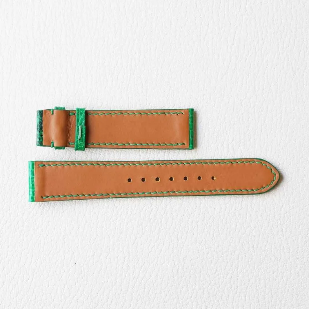 Genuine Lizard leather watch band, Premium Quality Lizard watch strap (16mm, Steel Folding Clasp)