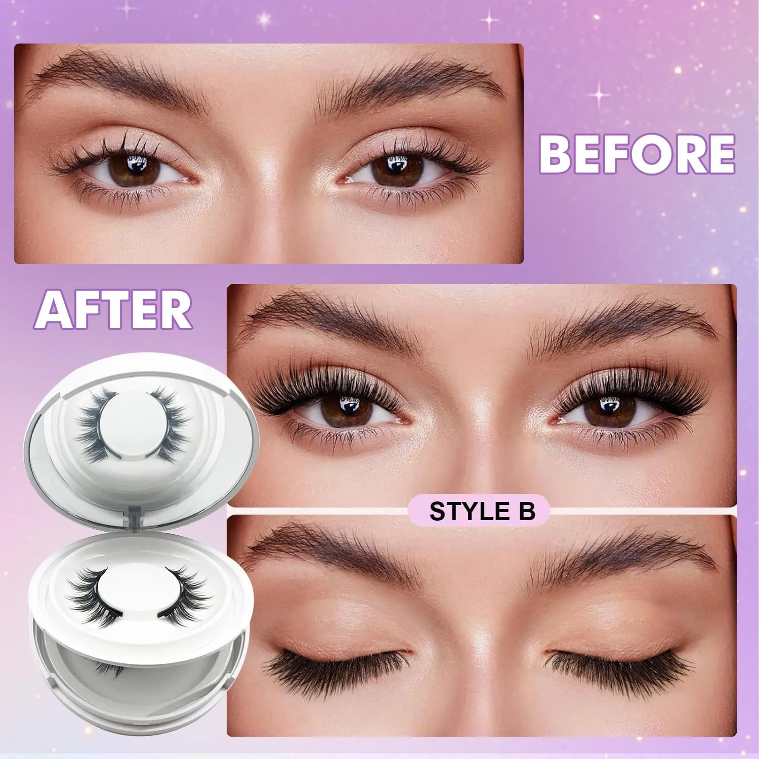 Giani Magnetic Eyelashes with Applicator, Magnetic Eyelashes Natural Look,Reusable Magnet Lashes No Glue Needed Soft Lashes Kit for Women(Natural)
