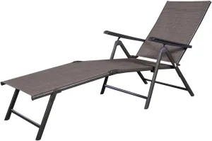 Giantex Chaise Lounge Chair Adjustable 5 Reclining Positions Folding Recliner Outdoor for Beach Yard Pool Patio Furniture Lounge Chaise (1, Brown)