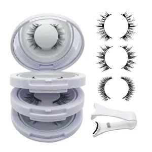 Ginani Magnetic Lashes,Ginani Magnetic Lashes Kit,Magnet Eyelashes with applicator Natural Look,Reusable No Glue Needed Soft Eyelashes Kit(Natural Fuller Simple)