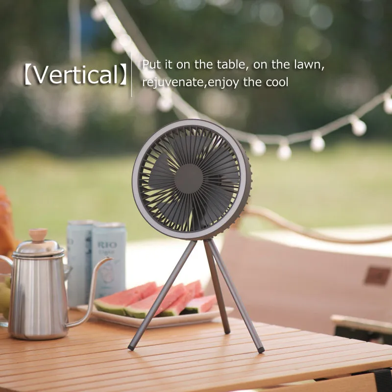 GL Extra Rechargeable Tripod Fan w/ White Ring Light