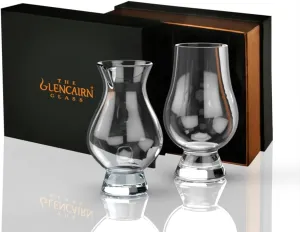 GLENCAIRN Whisky Glass and Water Jug with Gift Box Presentation Box – Premium Crystal, Ideal Gift for Dad, Birthday Gift for Men & Women