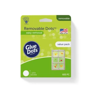 Glue Dots, Removable Dots Value Pack, Double-Sided, 1/2", .5 Inch, 600 Dots, DIY Craft Glue Tape, Sticky Adhesive Glue Points, Liquid Hot Glue Alternative, Clear