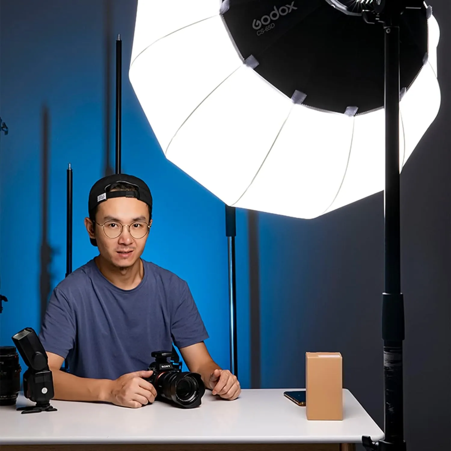 Godox CS-65D Lantern Softbox 26inch/65cm Soft Light Modifier Quick-Setup 26" Latern Softbox with Skirt Carry Bag, Compatible with Bowens Mount Studio Flash Sk400, DP400, DP600,SL60,SL150