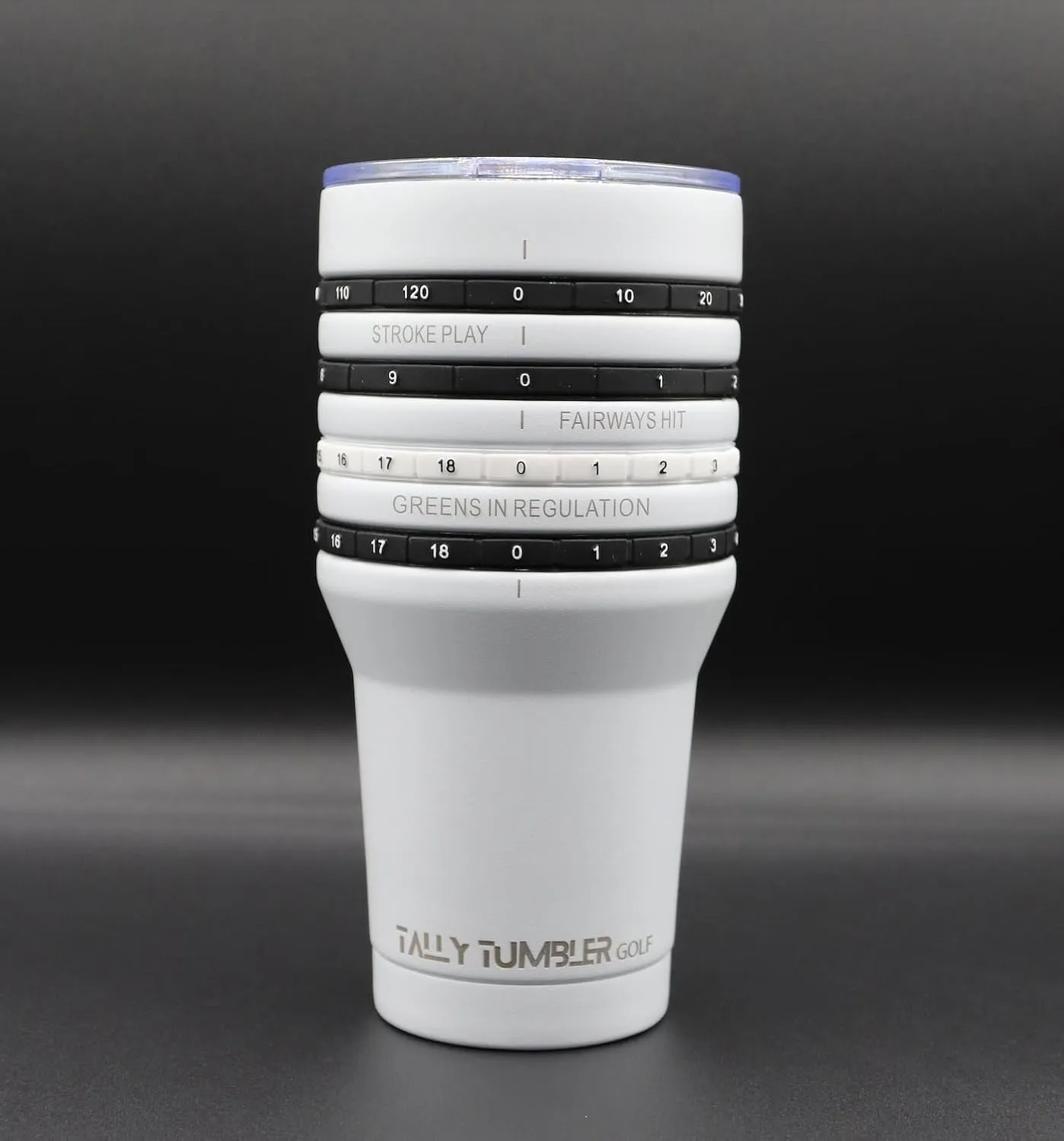 Golf Stainless Steel Cup, 30 oz Leak Proof Lid, Double Wall Insulation, Golf Tumbler with Score Keeping Counter used for strokes per hole, Greens in Regulation & Fairways Hit