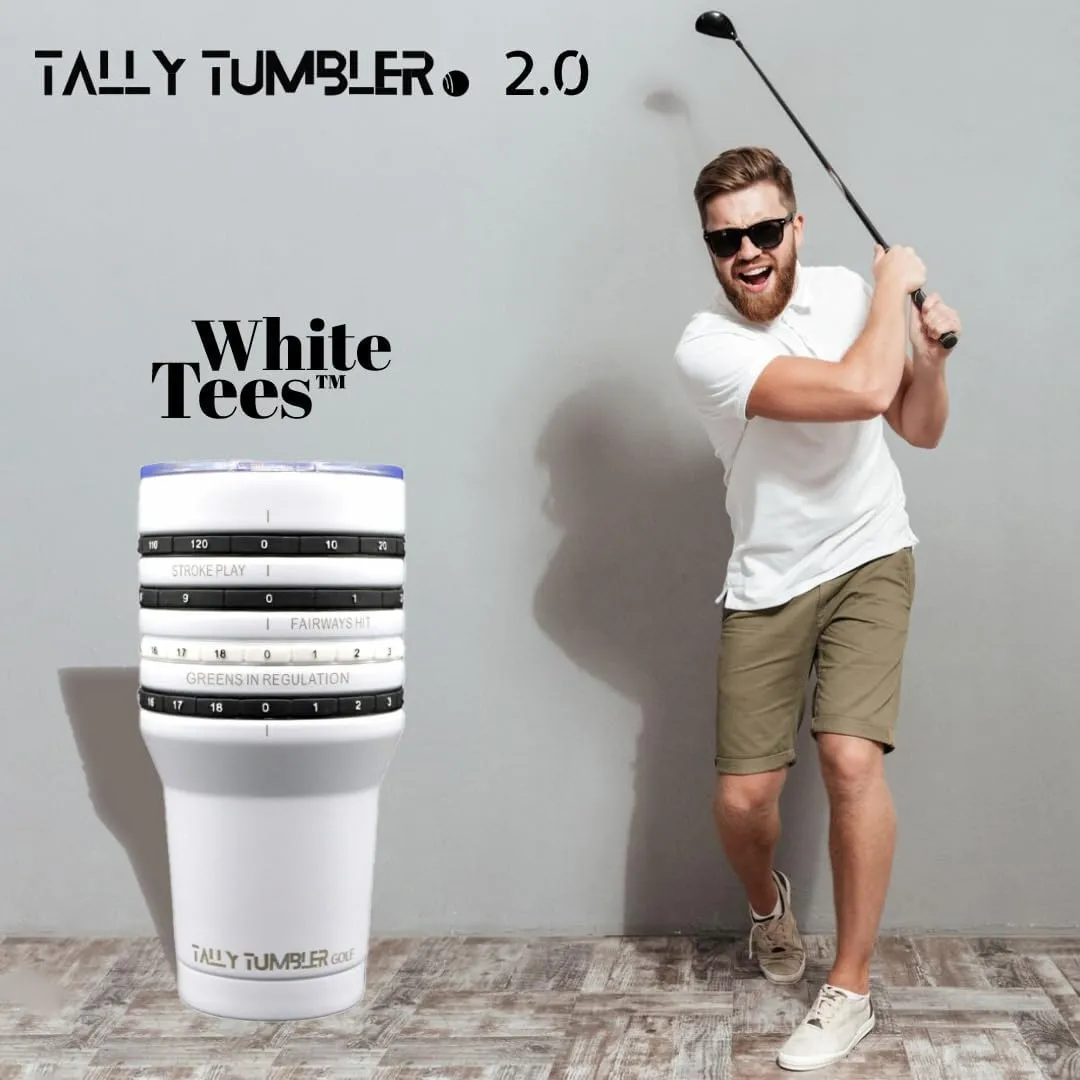 Golf Stainless Steel Cup, 30 oz Leak Proof Lid, Double Wall Insulation, Golf Tumbler with Score Keeping Counter used for strokes per hole, Greens in Regulation & Fairways Hit
