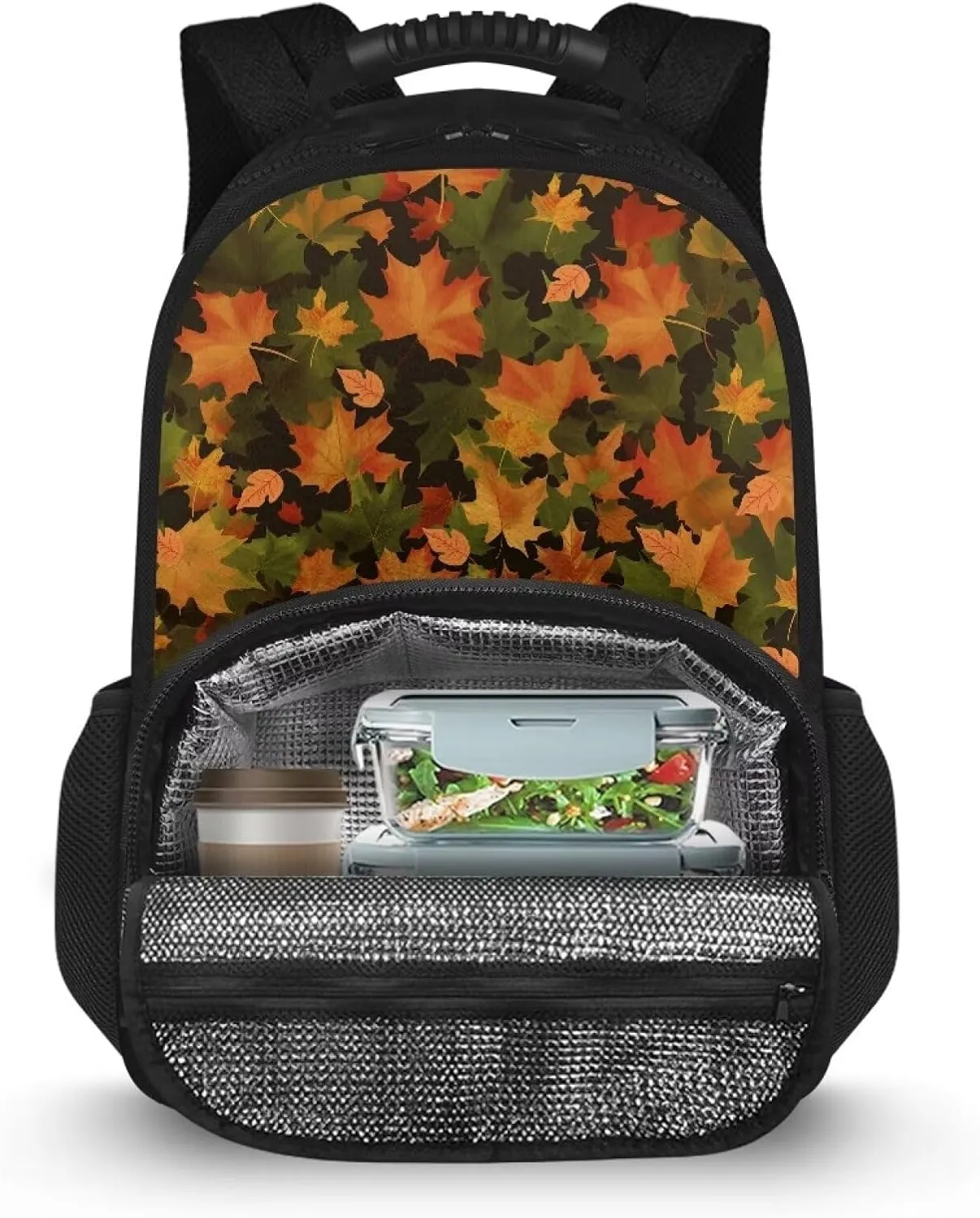 Gomyblomy Large Lunch Backpack Cooler Hiking Daypack for Men Maple Print Leak Proof Lunch Cooler Bag Insulated Camping Cooler Casual Daypack for Work Picnic Travel