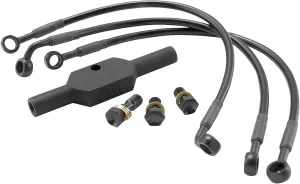 Goodridge Ebony 2 Front Single Brake Line Kit ( 10in.) for Harley Davidson 1984