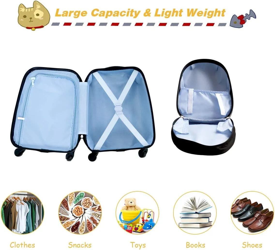 Goplus 2PC Kids Luggage, 12" & 16" Kids Carry On Luggage Set with 4 Spinner Wheels, Lightweight Rolling Spinner Suitcase for Children Toddlers Boys and Girls Travel