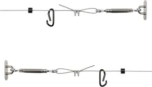GoSports 30 ft Span Adjustable Wire Hanging Kit - Stainless Steel Cable System for Indoor & Outdoor Use - Hang Sports Nets, String Lights and More