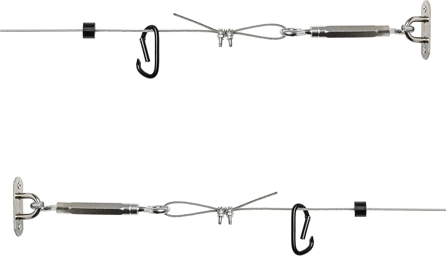 GoSports 30 ft Span Adjustable Wire Hanging Kit - Stainless Steel Cable System for Indoor & Outdoor Use - Hang Sports Nets, String Lights and More