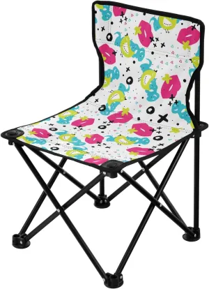 Graffiti Chicken Foldable Ultralight Camping Chair Ultralight Backpack Beach Chairs for Adults Carry Bag Included Portable Chair for Waiting in Line for Camp Traveling
