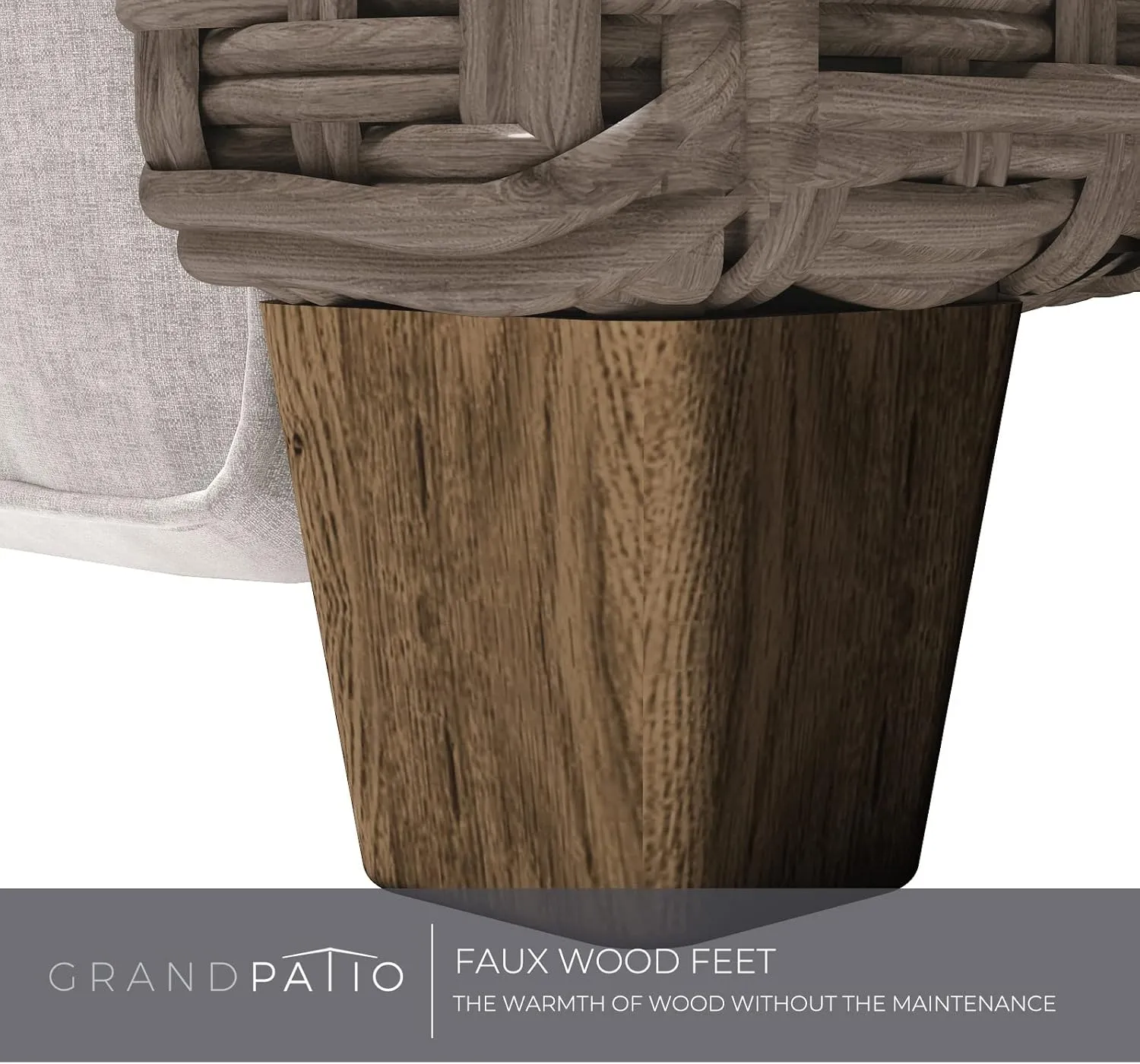 Grand patio Indoor & Outdoor Recliner Chair PE Wicker Patio Recliner with Flip Table Reclining Lounge Chair, Mist Grey
