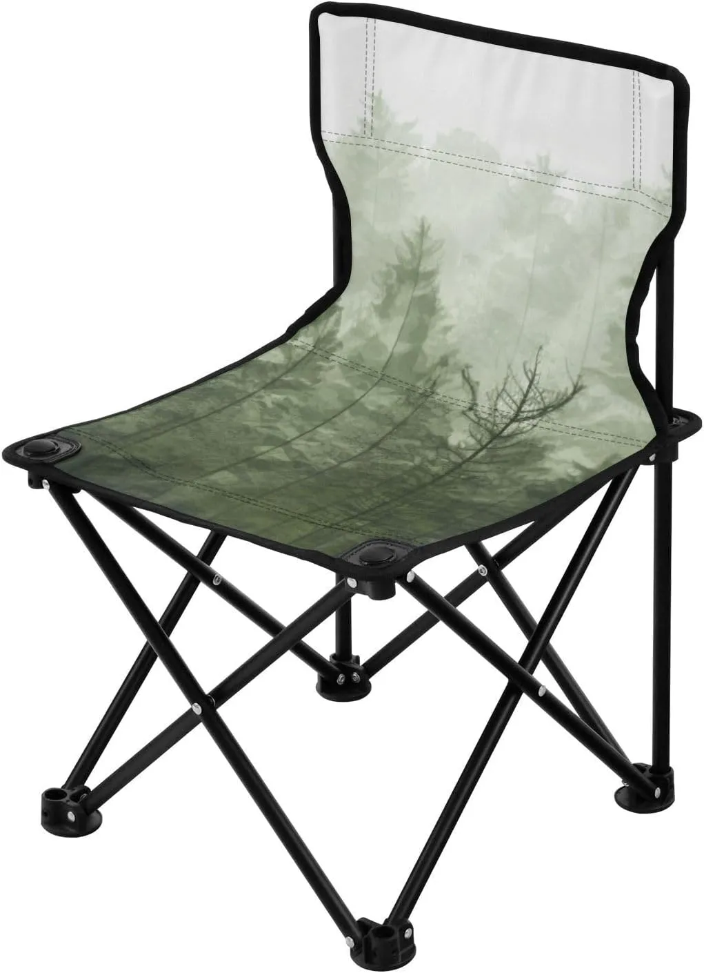 Green Woods Portable Outdoor Folding Chair Anti-Slip Padded Oxford Cloth Stool Camping Chair Small for Beach Hiking Fishing Gardening Quad Camp Chair