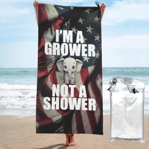Grower Not A Shower Beach Towel Quick-Dry Bath Towel Lightweight Portable for Summer