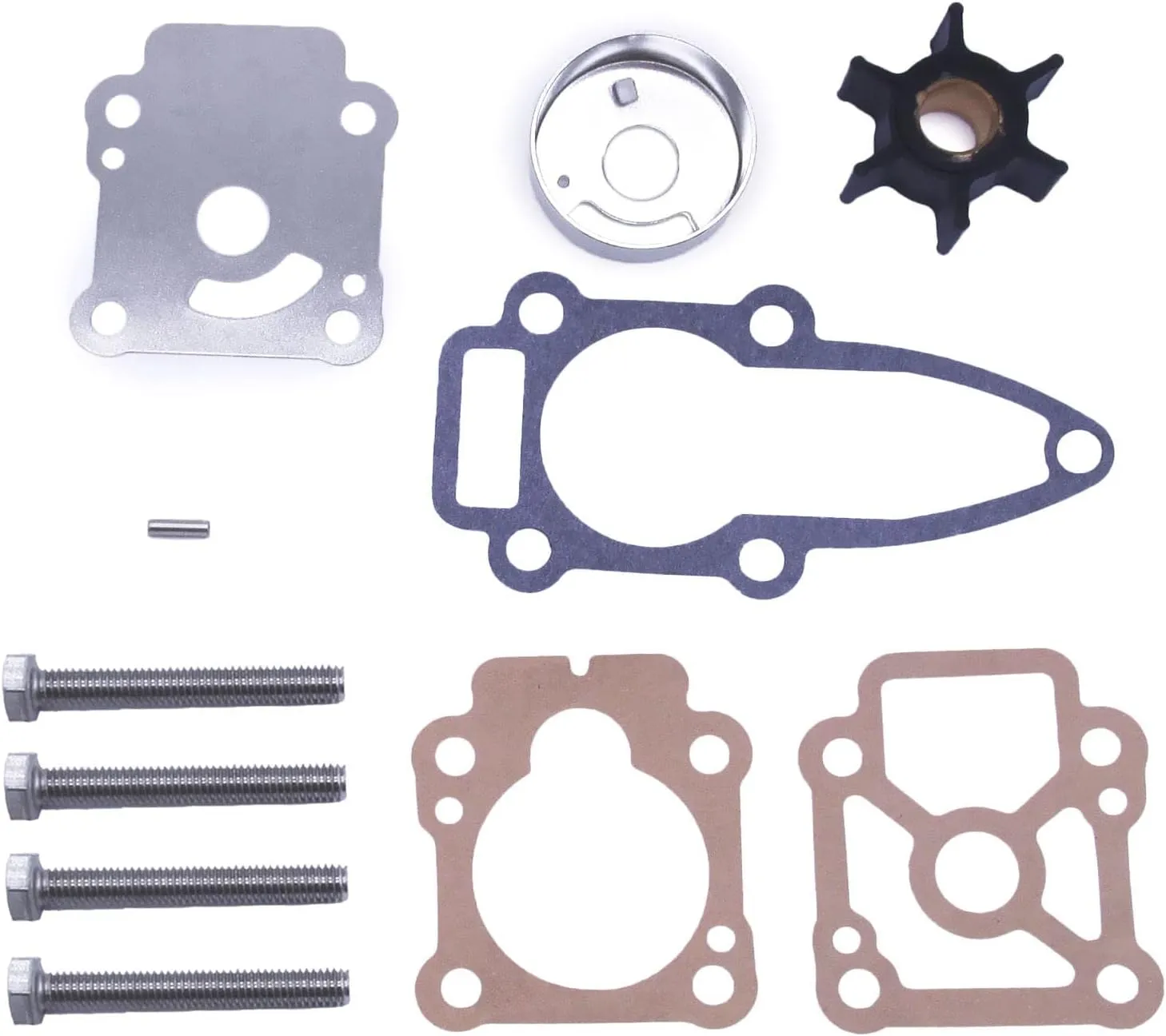 Gtion 3B2-87322-2 3B2873222M Water Pump Repair Kit Compatible with Tohatsu 8HP 9.8HP M8B M9.8B NS8B NS9.8B, for Mercury 46-803750A03 47-803748Q01 803748K01