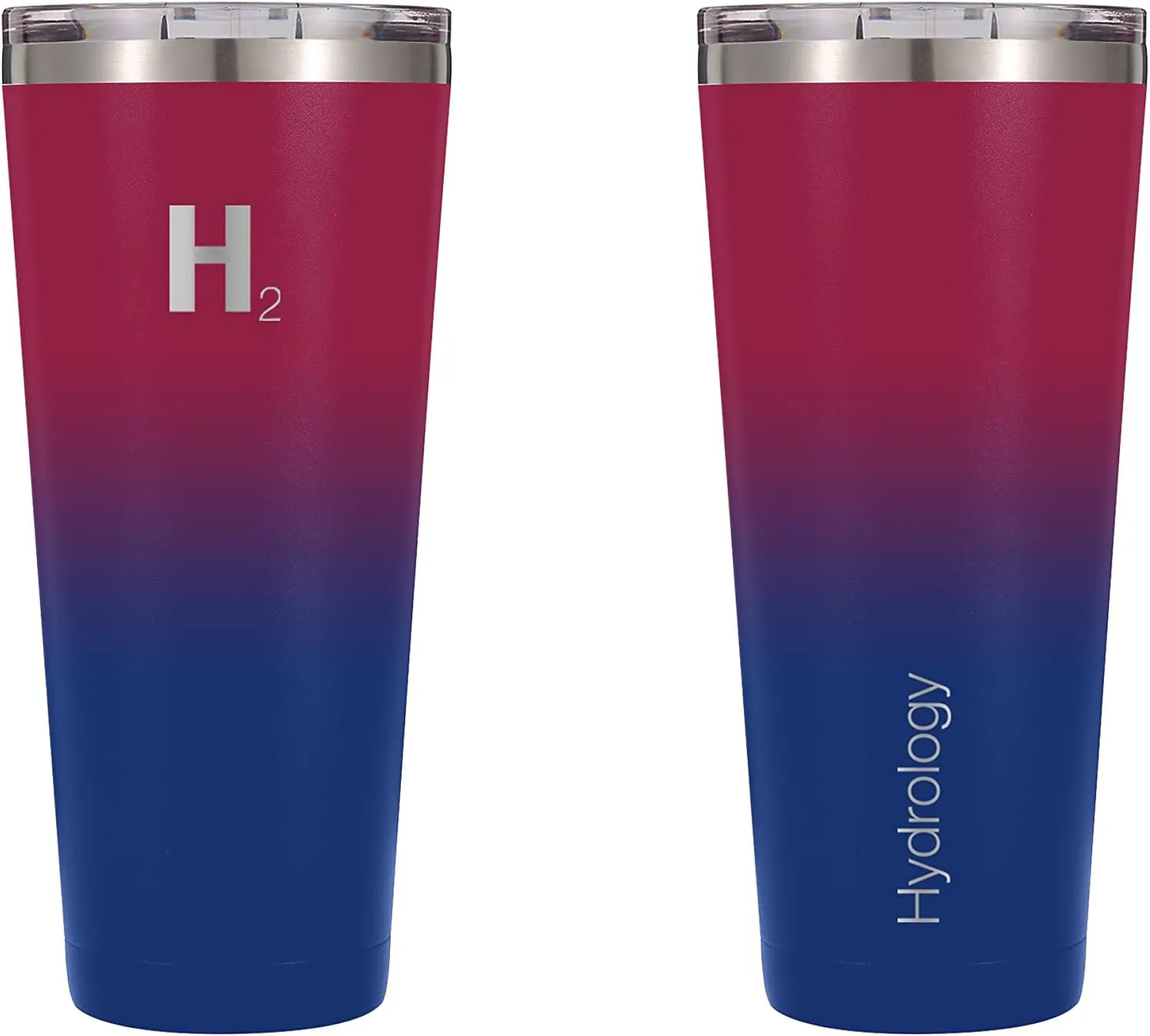 H2 HYDROLOGY Classic Tumbler | Tumbler With Lid and Four Straws | Double Wall Vacuum Insulated & Stainless Steel Water Tumbler | Anti-Slip Tumbler for Coffee, Water, Tea (32 oz, Man of Steel)