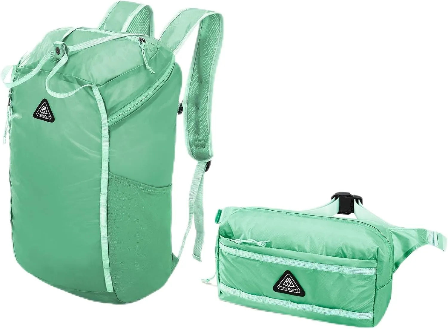 Haimont Ultralight Packable Backpack Waist Packs Set, Green