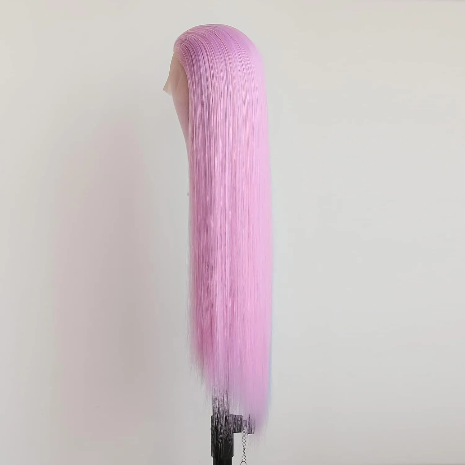 Half Pink Half Blue Lace Front Wigs Long Straight for Women 13x4 Synthetic Hair wig Natural Hairline Cosplay Party Heat Resistant Fiber 24 inches