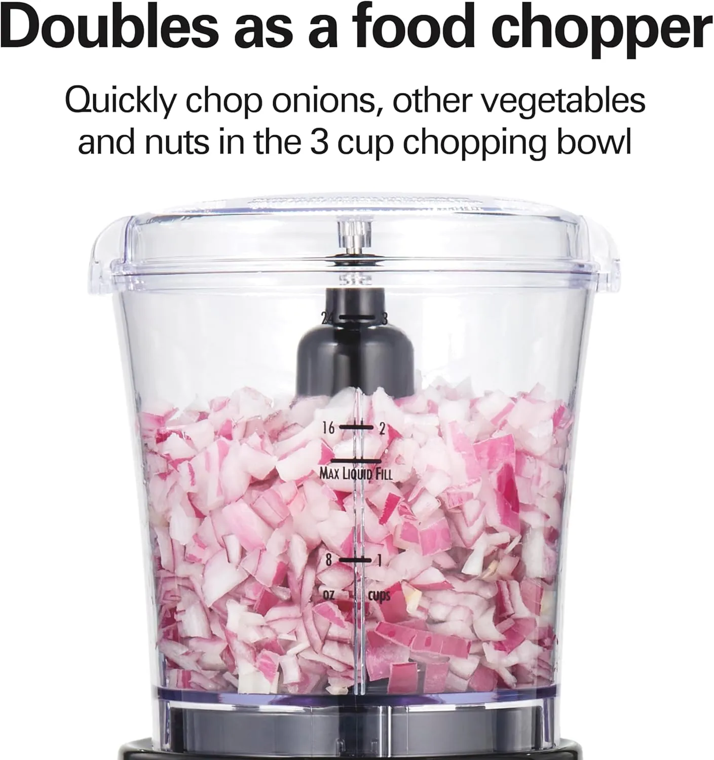 Hamilton Beach Power Elite Blender for Smoothies with 3-Cup Vegetable Chopper Mini Food Processor, 40oz Glass Jar, 12 Functions for Puree, Ice Crush, Black and Stainless Steel (58149)