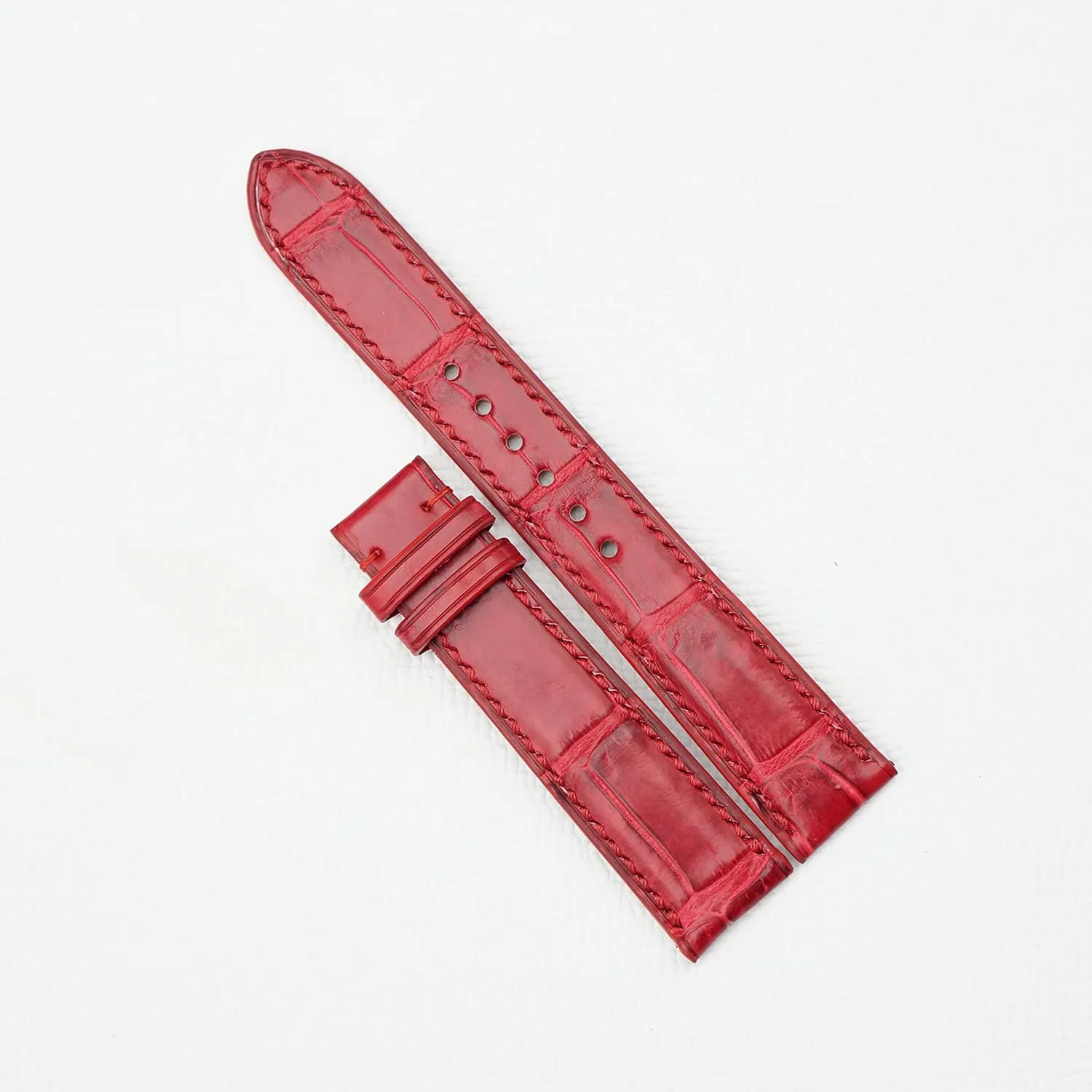 Handcrafted Alligator watch strap, Top Quality Alligator leather watch band (15mm, Steel Folding Clasp)