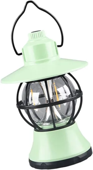 Handheld Camping Light Portable Outdoor Camping Lantern Solar Rechargeable Vintage Style Hiking