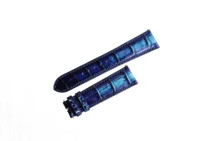 Handmade Patina Alligator leather watch band, Premium Alligator leather watch strap (16mm, Steel Folding Clasp)