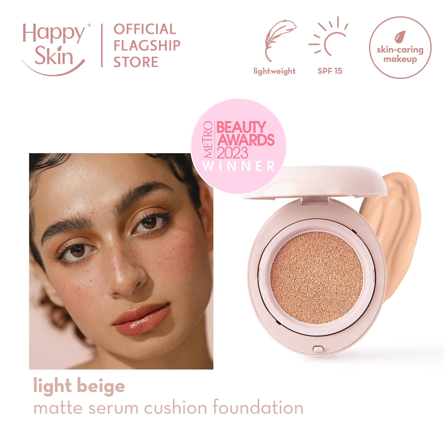 Happy Skin Second Skin Matte Serum Cushion Foundation SPF15