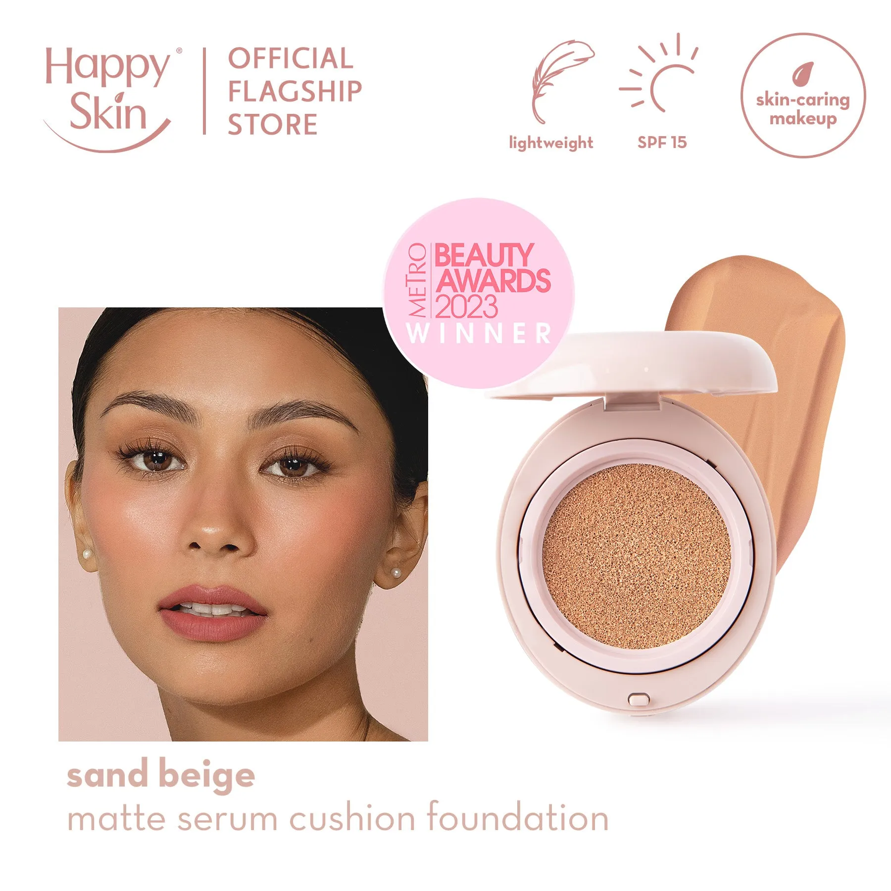 Happy Skin Second Skin Matte Serum Cushion Foundation SPF15