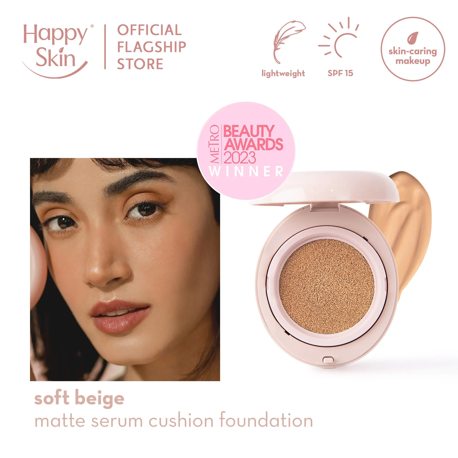 Happy Skin Second Skin Matte Serum Cushion Foundation SPF15