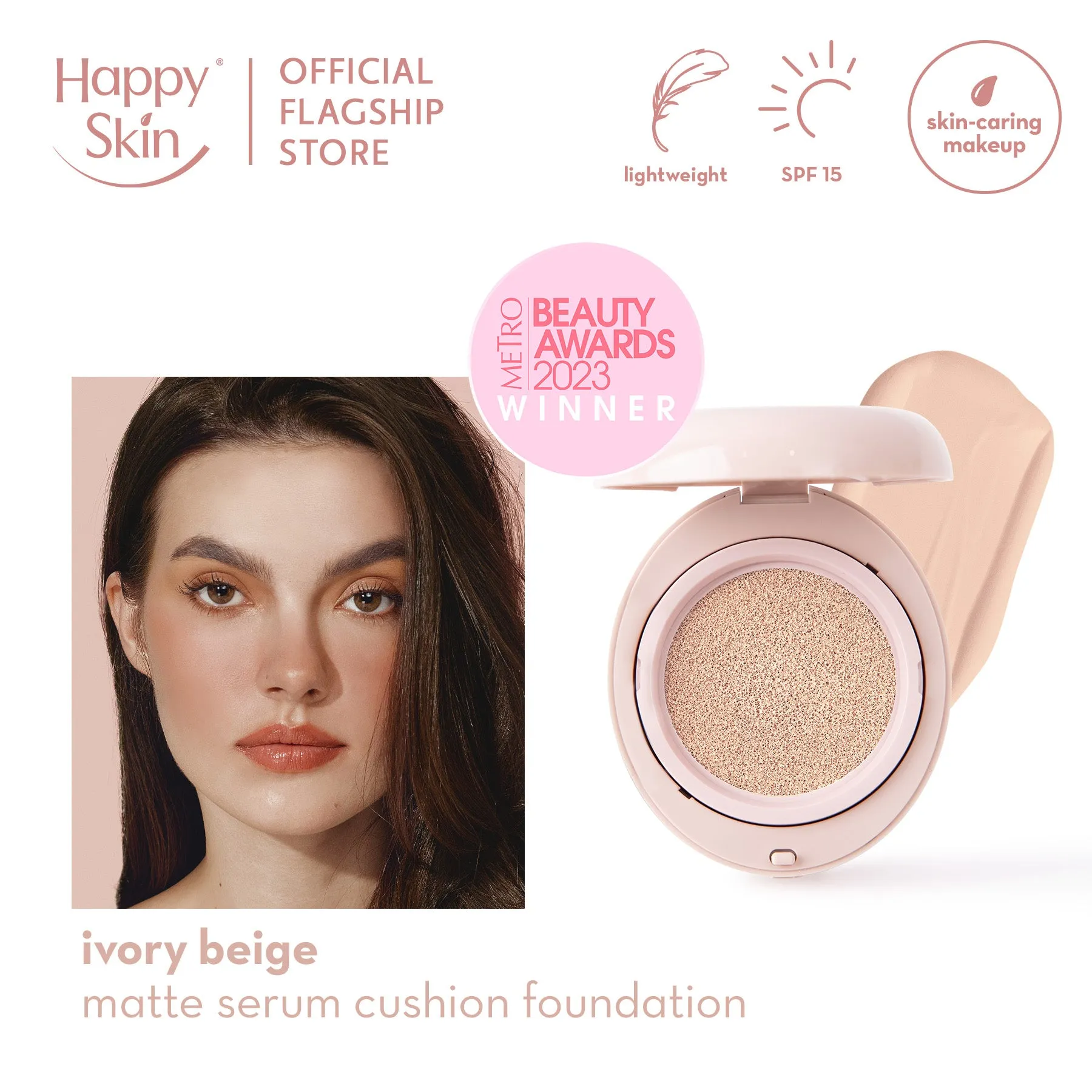 Happy Skin Second Skin Matte Serum Cushion Foundation SPF15