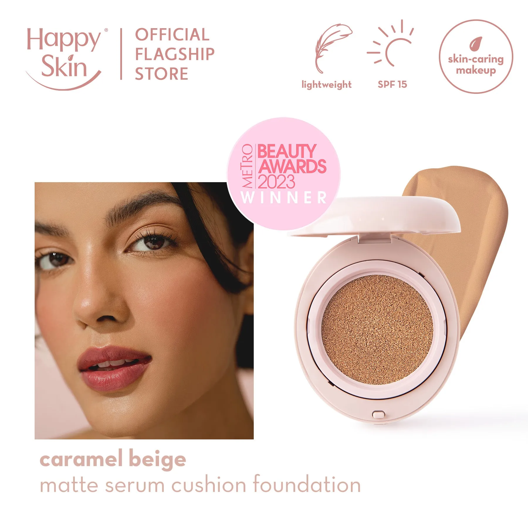 Happy Skin Second Skin Matte Serum Cushion Foundation SPF15