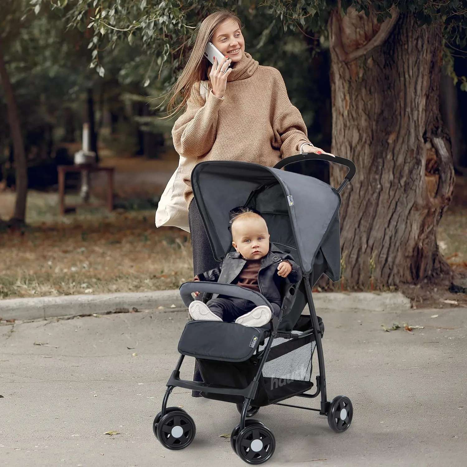 hauck Lightweight and Compact Travel Baby/Toddler Foldable Stroller, Sport, Charcoal/Stone