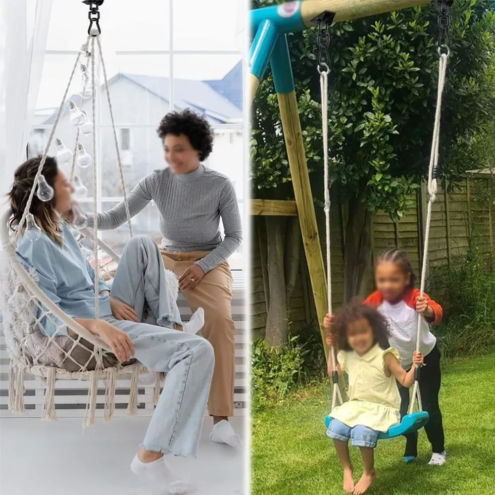 Heavy Duty Black Swing Hangers Set, Screws Bolts Included 992 lb Capacity for Playground Porch Yoga Seat Trapeze Sets(F)