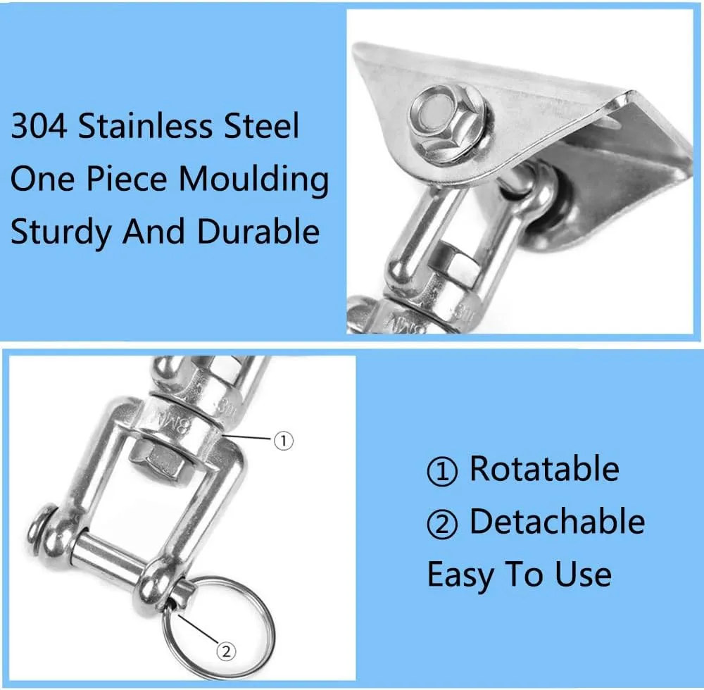 Heavy Duty Black Swing Hangers Set, Screws Bolts Included 992 lb Capacity for Playground Porch Yoga Seat Trapeze Sets(F)