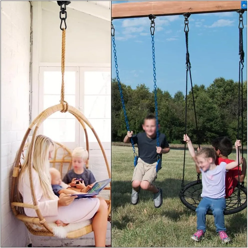 Heavy Duty Black Swing Hangers Set, Screws Bolts Included 992 lb Capacity for Playground Porch Yoga Seat Trapeze Sets(F)