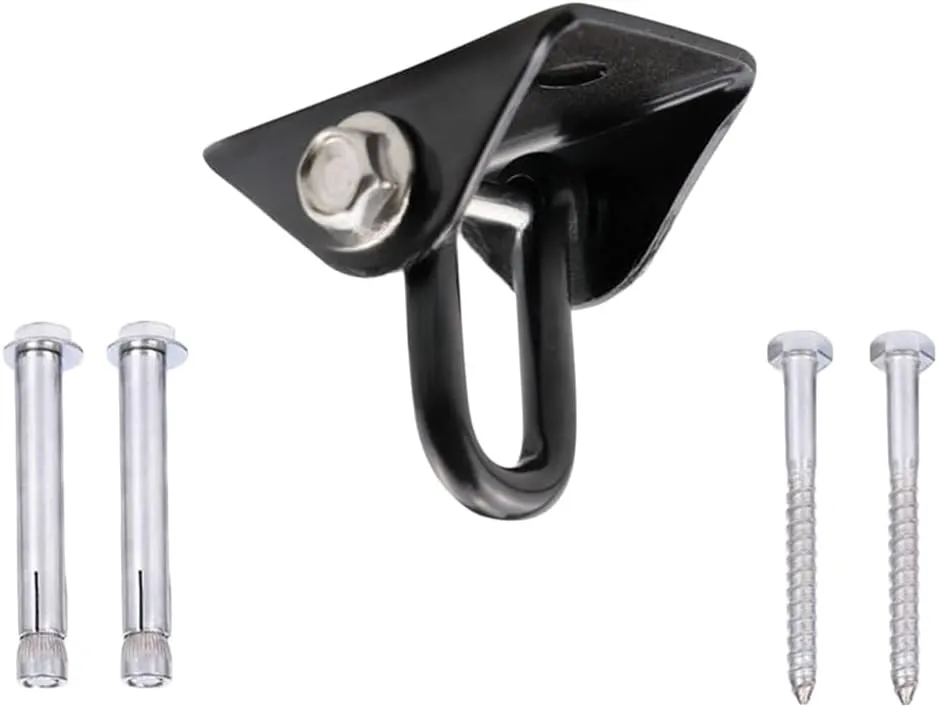 Heavy Duty Black Swing Hangers Set, Screws Bolts Included 992 lb Capacity for Playground Porch Yoga Seat Trapeze Sets(F)