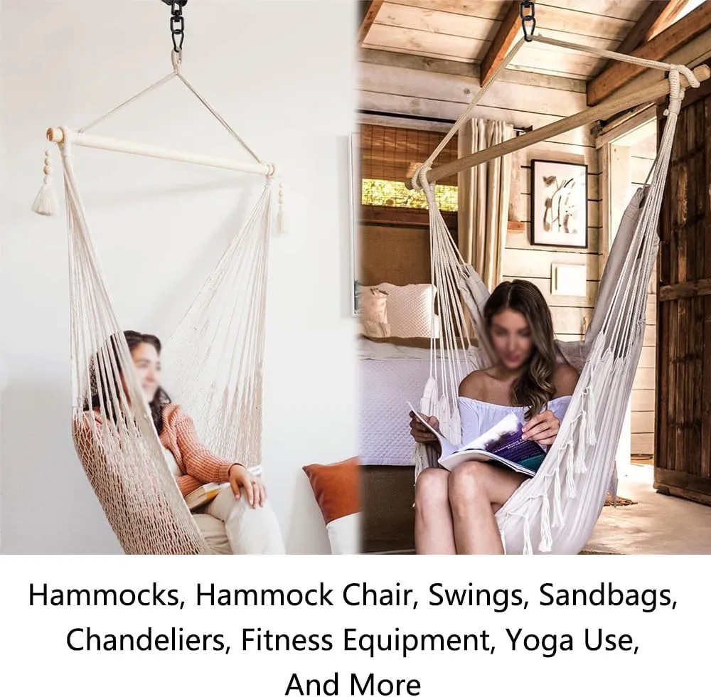 Heavy Duty Black Swing Hangers Set, Screws Bolts Included 992 lb Capacity for Playground Porch Yoga Seat Trapeze Sets(F)