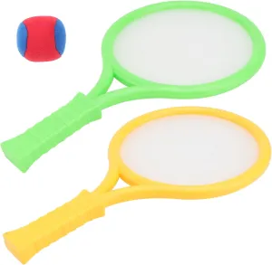 HEMOTON Tennis Racket Kit for Lightweight Plastic Beach with Tennis Ball Fun Outdoor Sports Game for Boys and