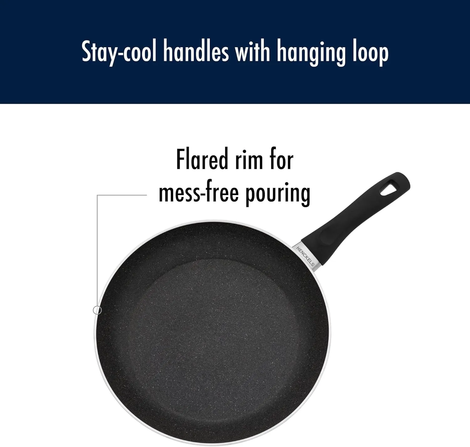 Henckels Everlift 12-inch Granitium Nonstick Frying Pan, Made in Italy, durable 3-layer granite-hued nonstick coating from recycled materials, Oven safe to 400°F, Dishwasher safe