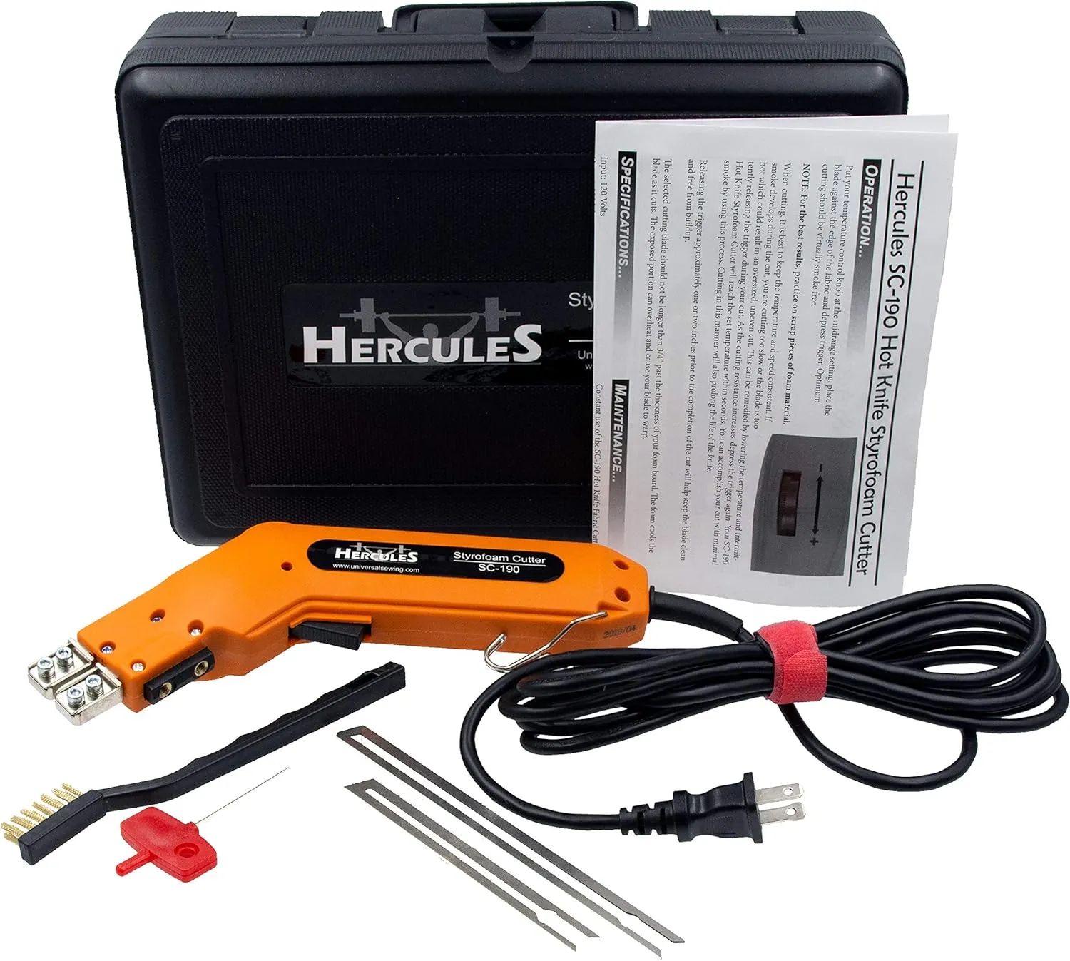 Hercules Handheld Electric Styrofoam Hot Knife and Accessories SC-190 Cutter Kit