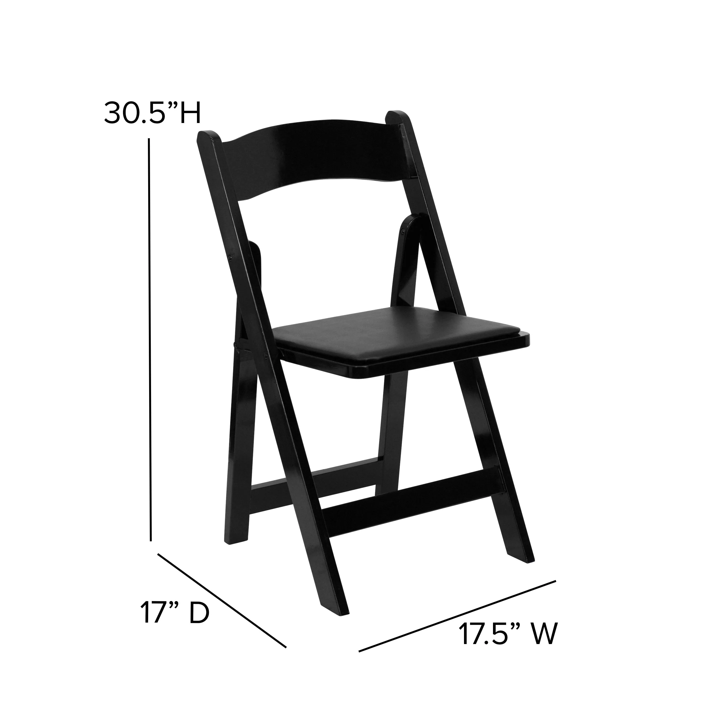 HERCULES Series Wood Folding Chair with Vinyl Padded Seat