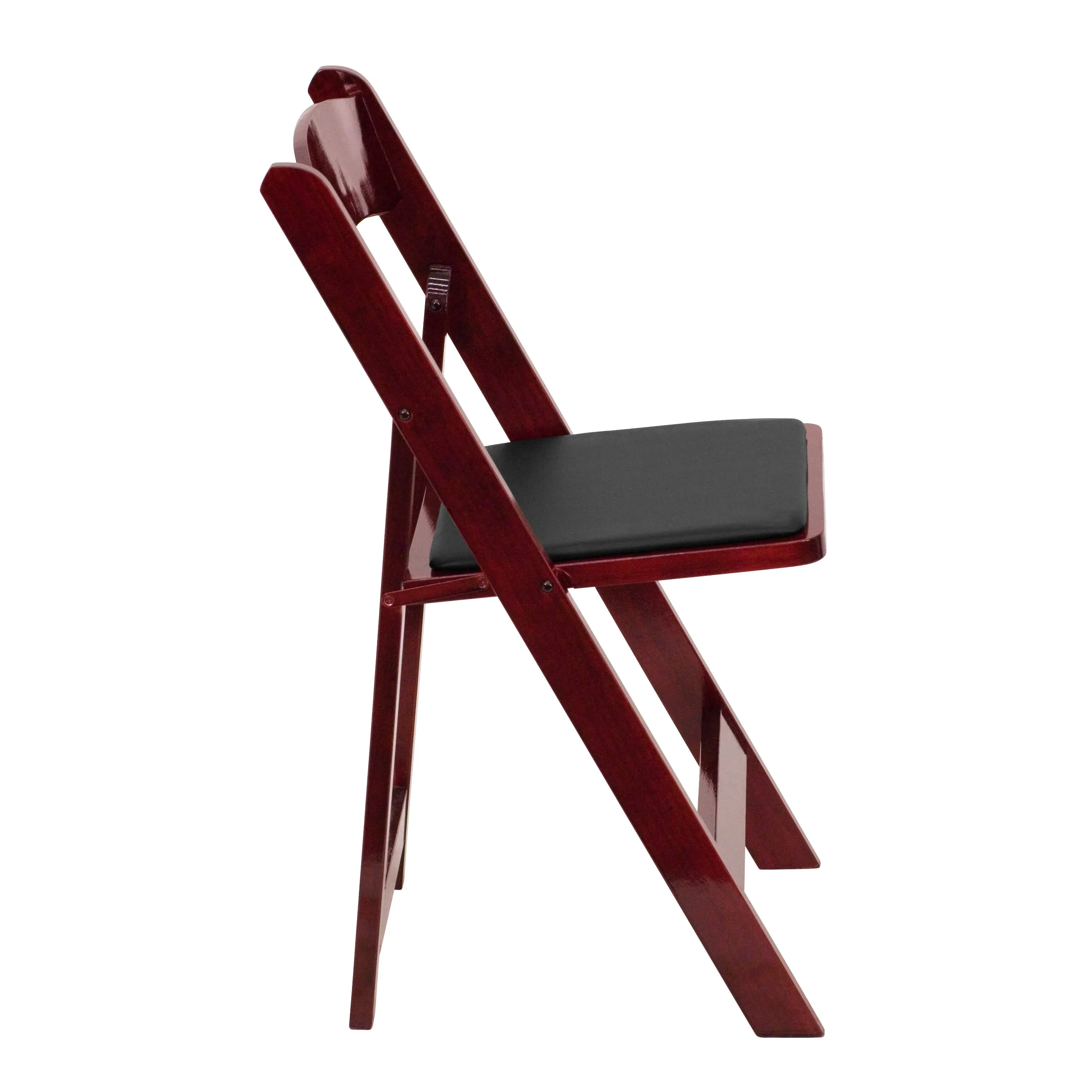 HERCULES Series Wood Folding Chair with Vinyl Padded Seat