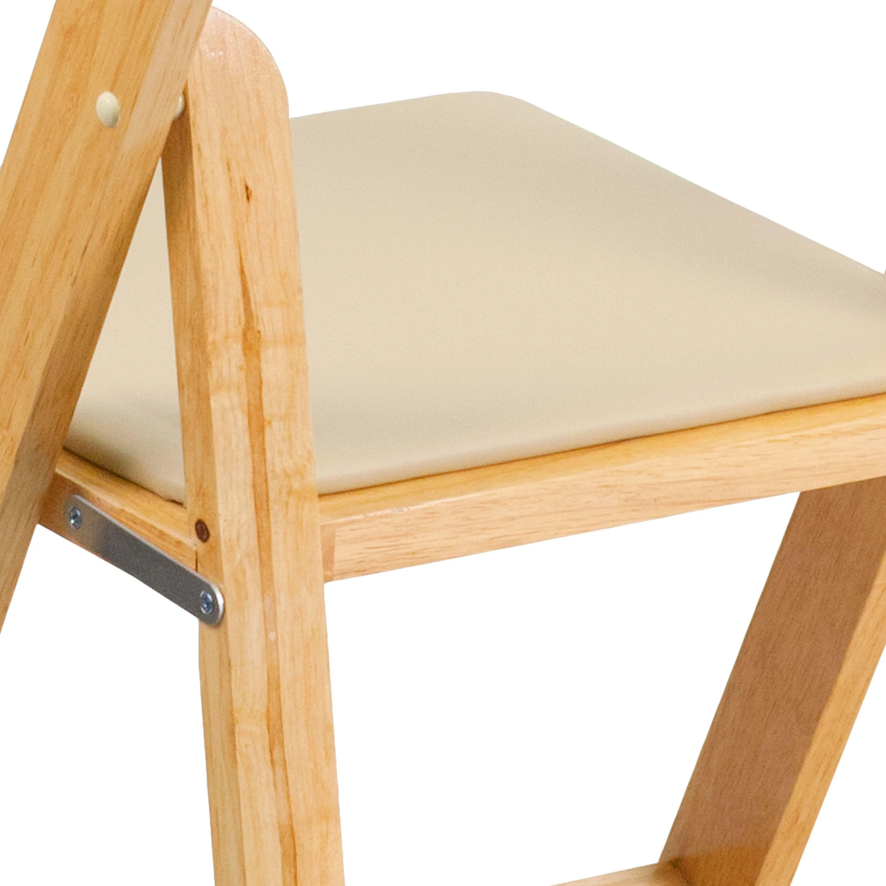HERCULES Series Wood Folding Chair with Vinyl Padded Seat